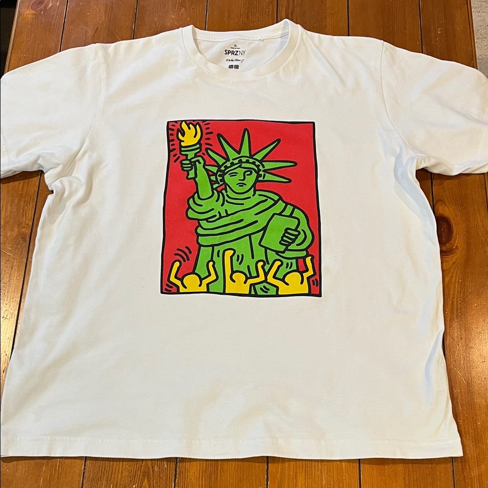 Vintage SPRZNY Keith Haring Statue Of Liberty Graphic SS Tee Men’s Size XL GUC
